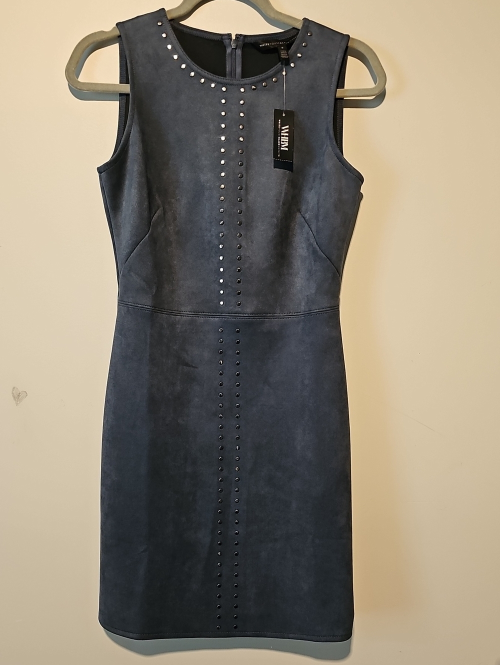 Dark Navy Suede Stud-Trim Jacket & Skirt Size 0 - Picture 4 of 12